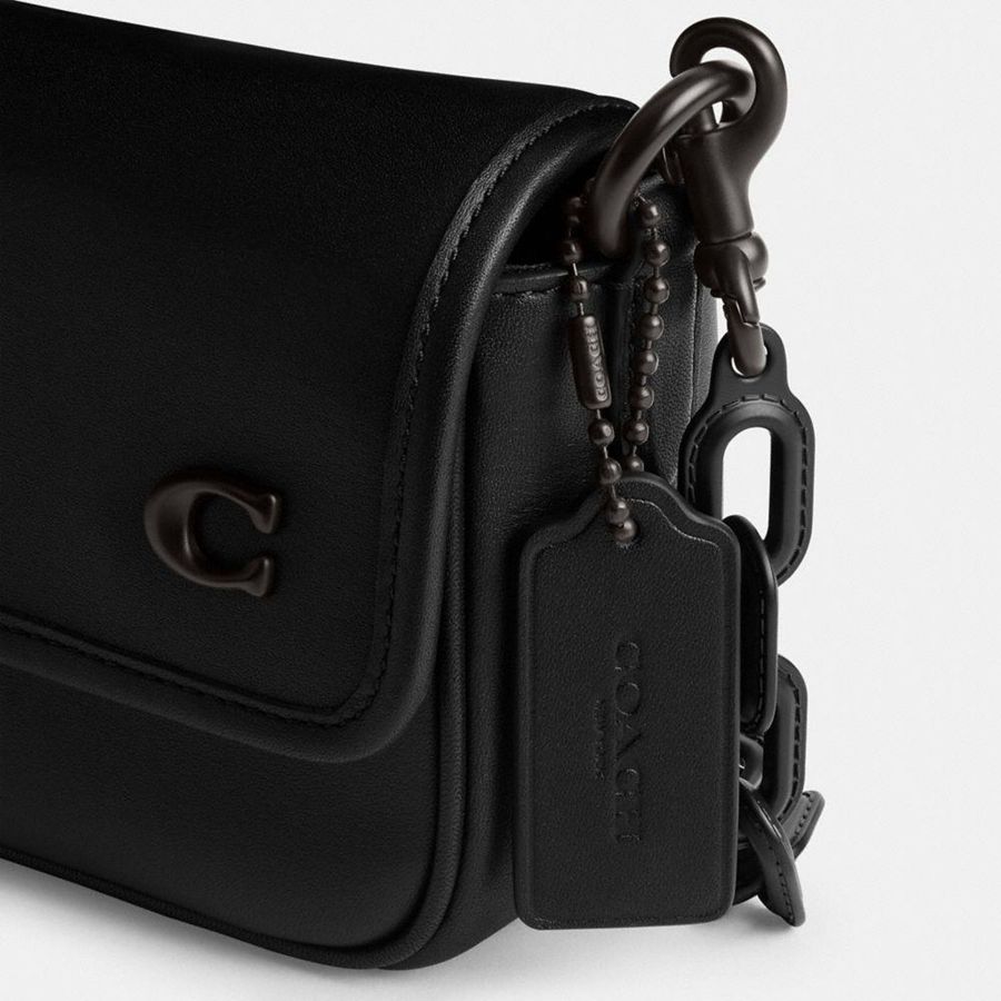 Bolsa Crossbody COACH Charter Flap 18 Masculino Pretas | 38476VNJU