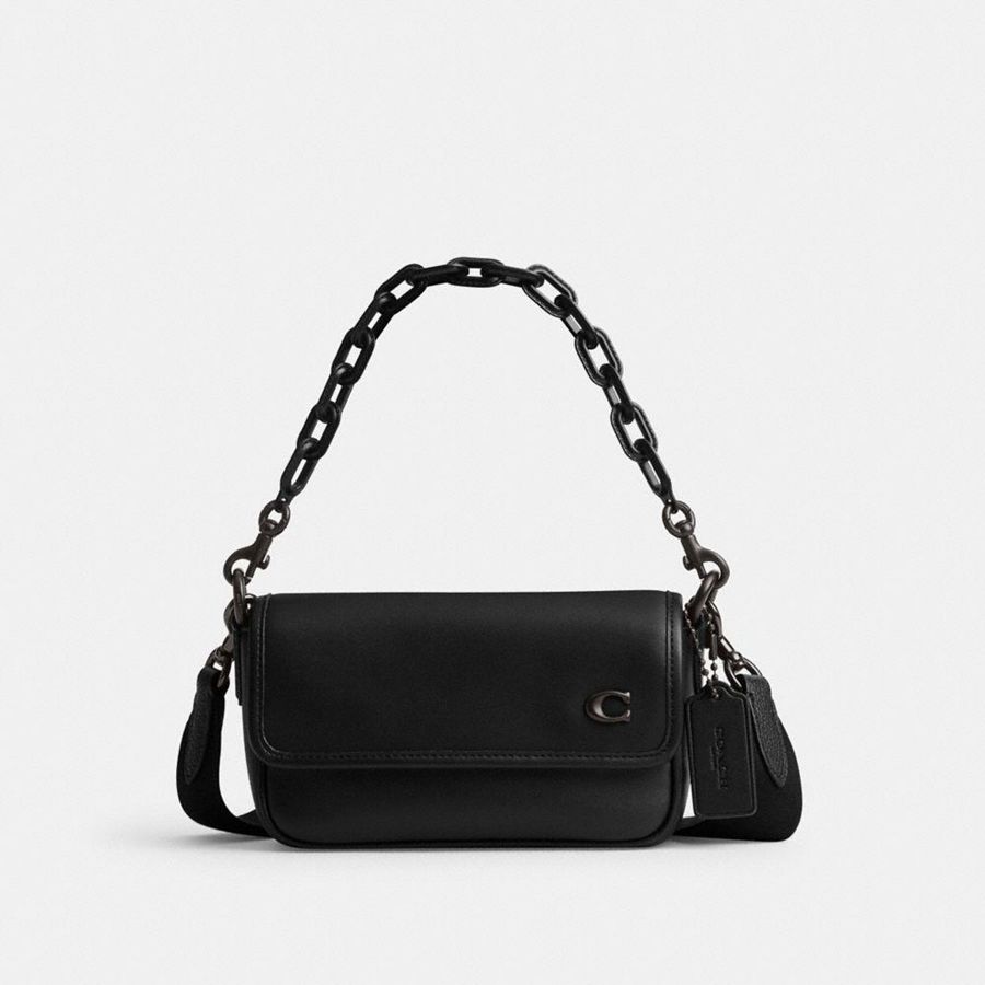 Bolsa Crossbody COACH Charter Flap 18 Masculino Pretas | 38476VNJU