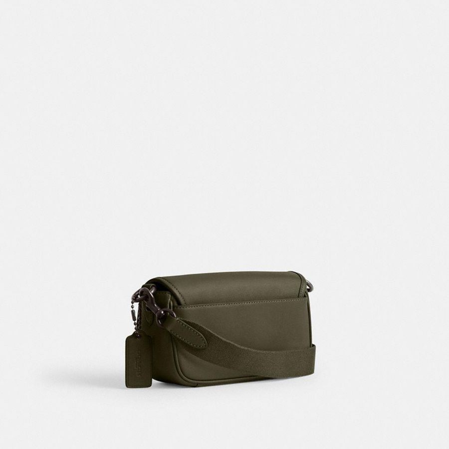 Bolsa Crossbody COACH Charter Flap 18 Masculino Verdes | 64201RNLB