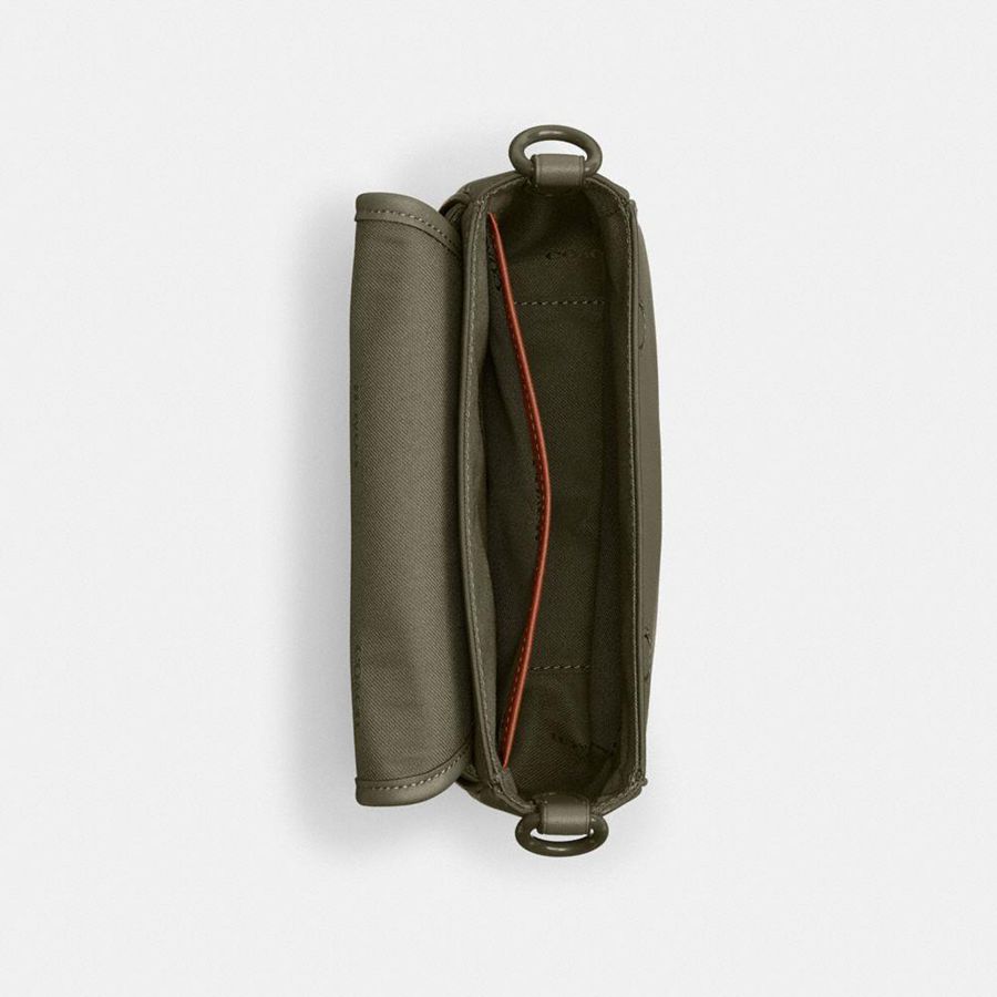 Bolsa Crossbody COACH Charter Flap 18 Masculino Verdes | 64201RNLB
