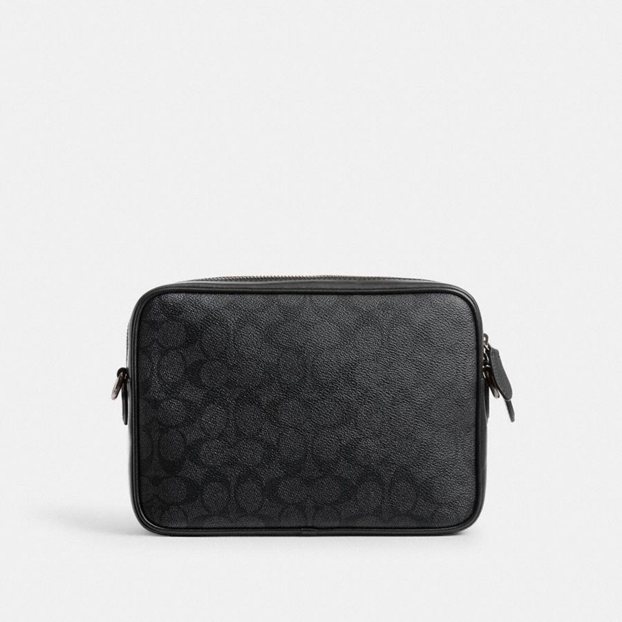 Bolsa Crossbody COACH Charter Flap 24 In Signature Canvas Masculino Cinzentas | 78695SGPO