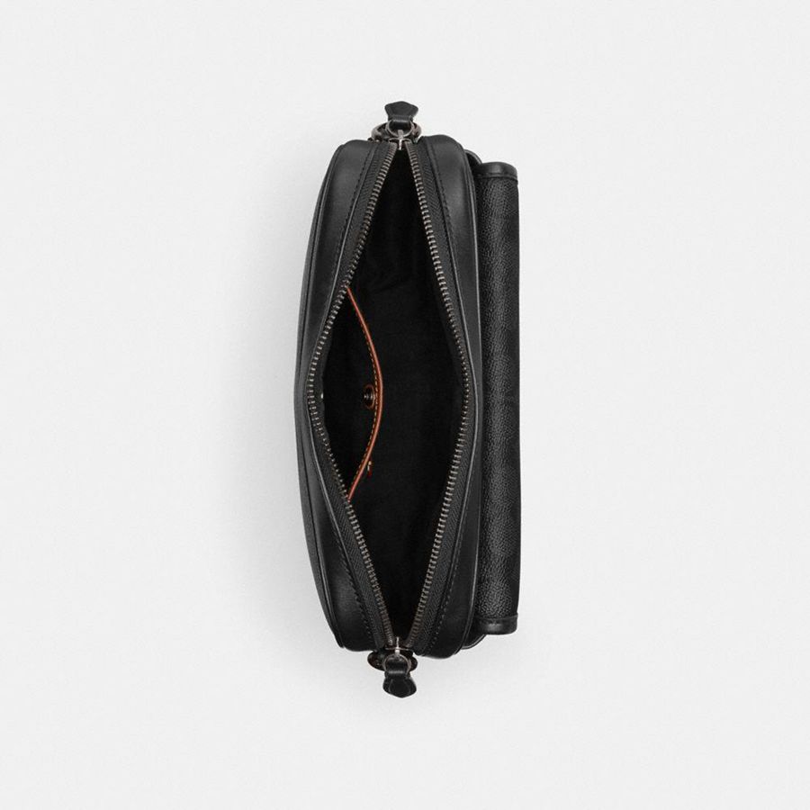 Bolsa Crossbody COACH Charter Flap 24 In Signature Canvas Masculino Cinzentas | 78695SGPO