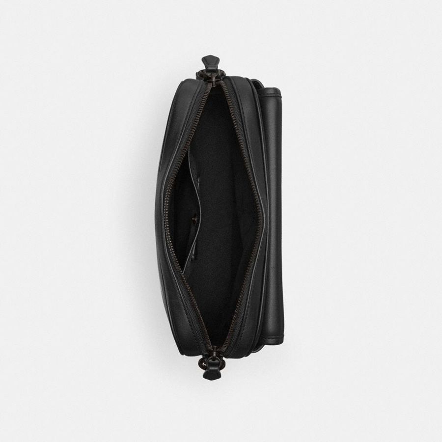 Bolsa Crossbody COACH Charter Flap 24 Masculino Pretas | 97821DAWH