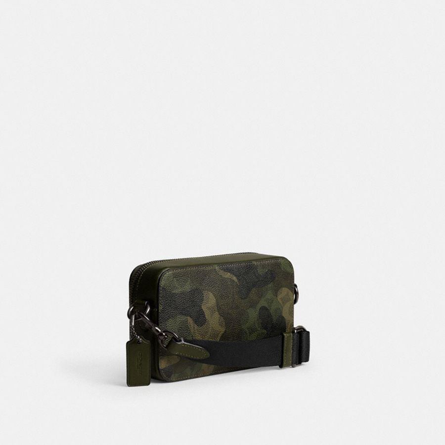 Bolsa Crossbody COACH Charter Slim In Signature Camo Print Masculino Verdes | 28731SZIT