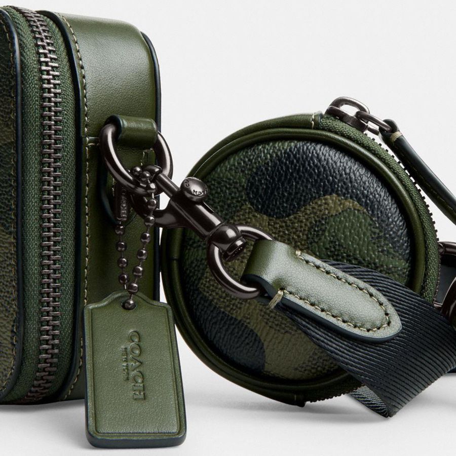 Bolsa Crossbody COACH Charter Slim In Signature Camo Print Masculino Verdes | 28731SZIT