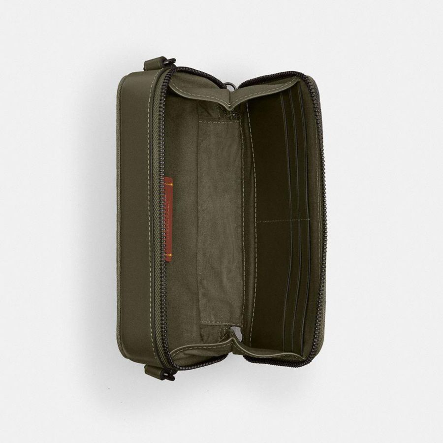 Bolsa Crossbody COACH Charter Slim In Signature Canvas Jacquard Masculino Verdes | 50427DUPA