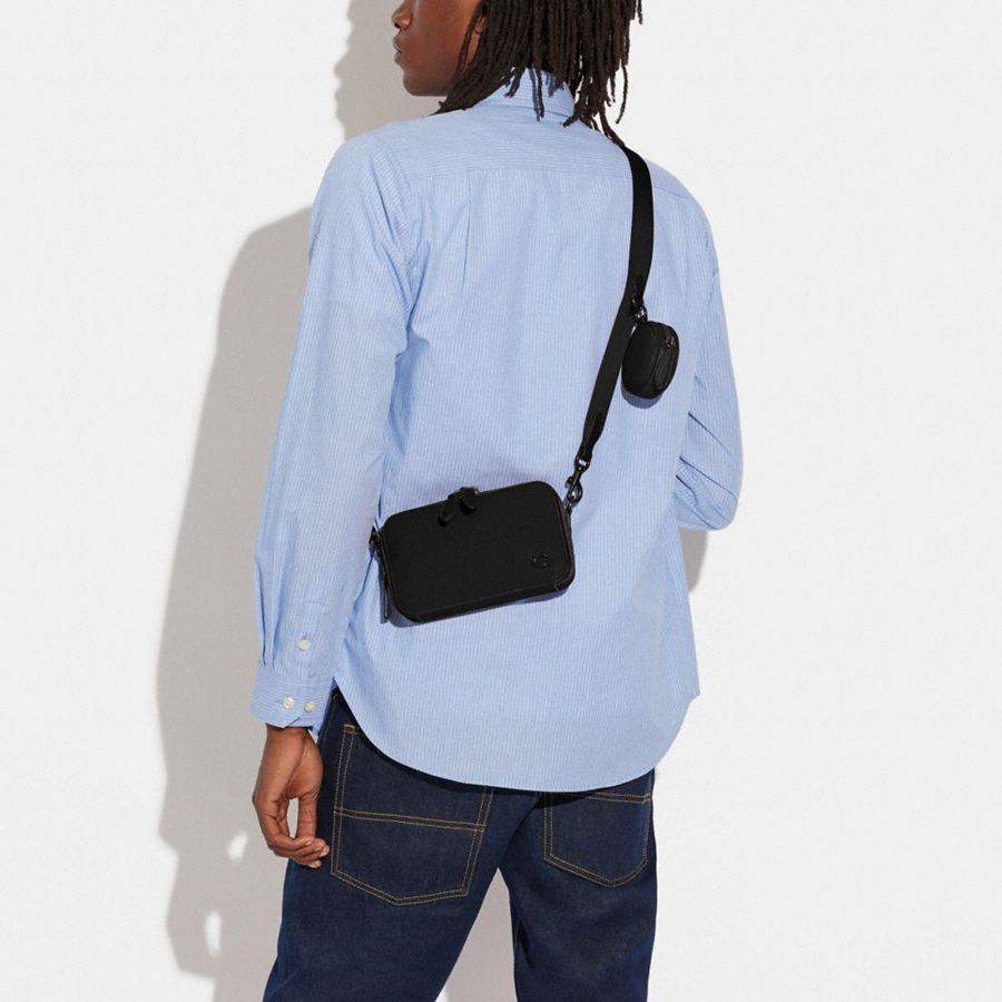Bolsa Crossbody COACH Charter Slim Masculino Pretas | 78162ETFB