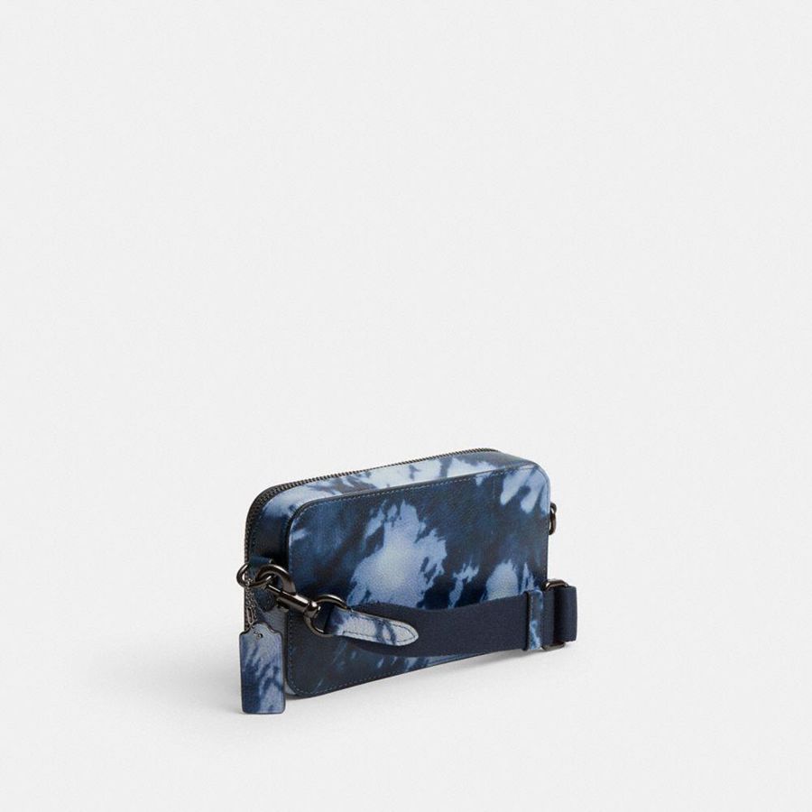 Bolsa Crossbody COACH Charter Slim With Tie Dye Print Masculino Azul Marinho | 40259SEWD
