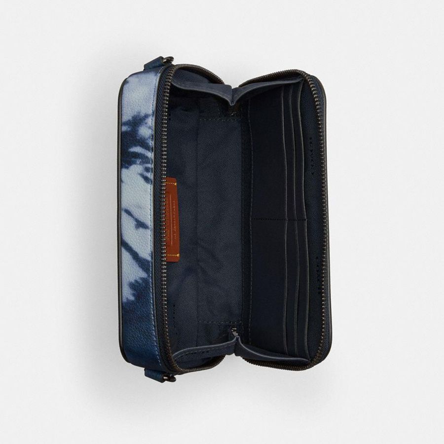 Bolsa Crossbody COACH Charter Slim With Tie Dye Print Masculino Azul Marinho | 40259SEWD