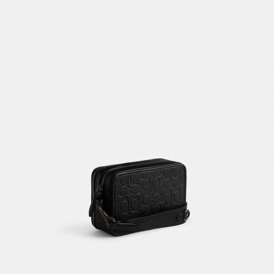 Bolsa Crossbody COACH Charter With Hybrid Pouch In Signature Leather Masculino Pretas | 64830IJHS