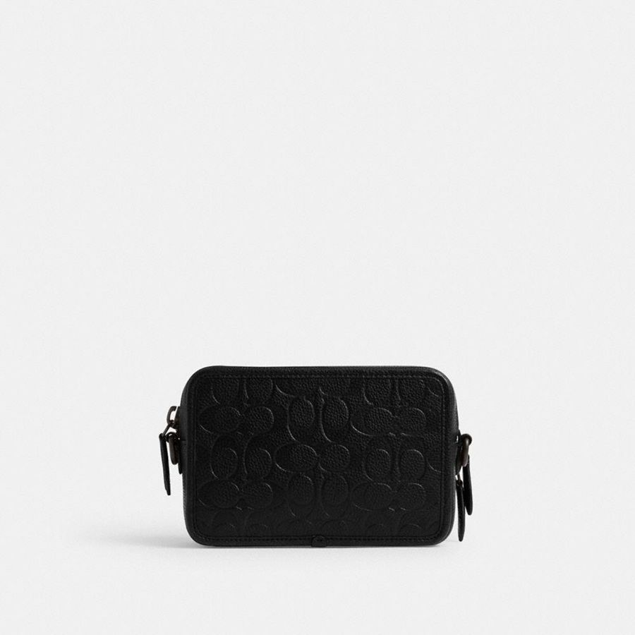 Bolsa Crossbody COACH Charter With Hybrid Pouch In Signature Leather Masculino Pretas | 64830IJHS