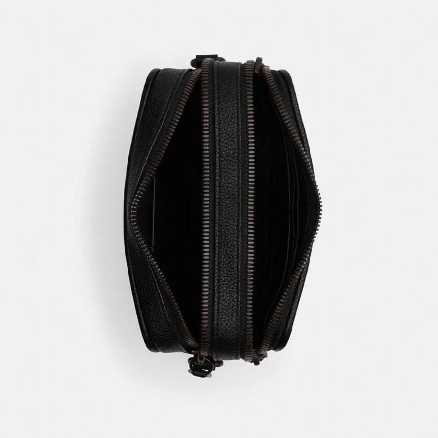 Bolsa Crossbody COACH Charter With Hybrid Pouch In Signature Leather Masculino Pretas | 64830IJHS