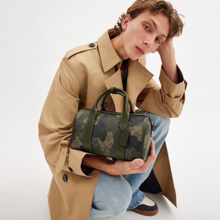 Bolsa Crossbody COACH Gotham Duffle 24 In Signature Camo Print Masculino Verdes | 46520WTBL