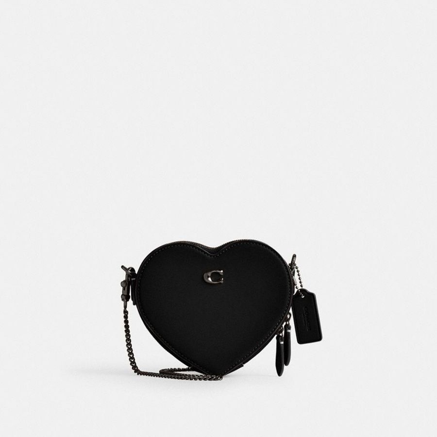 Bolsa Crossbody COACH Heart 14 Feminino Pretas | 13598EMWC