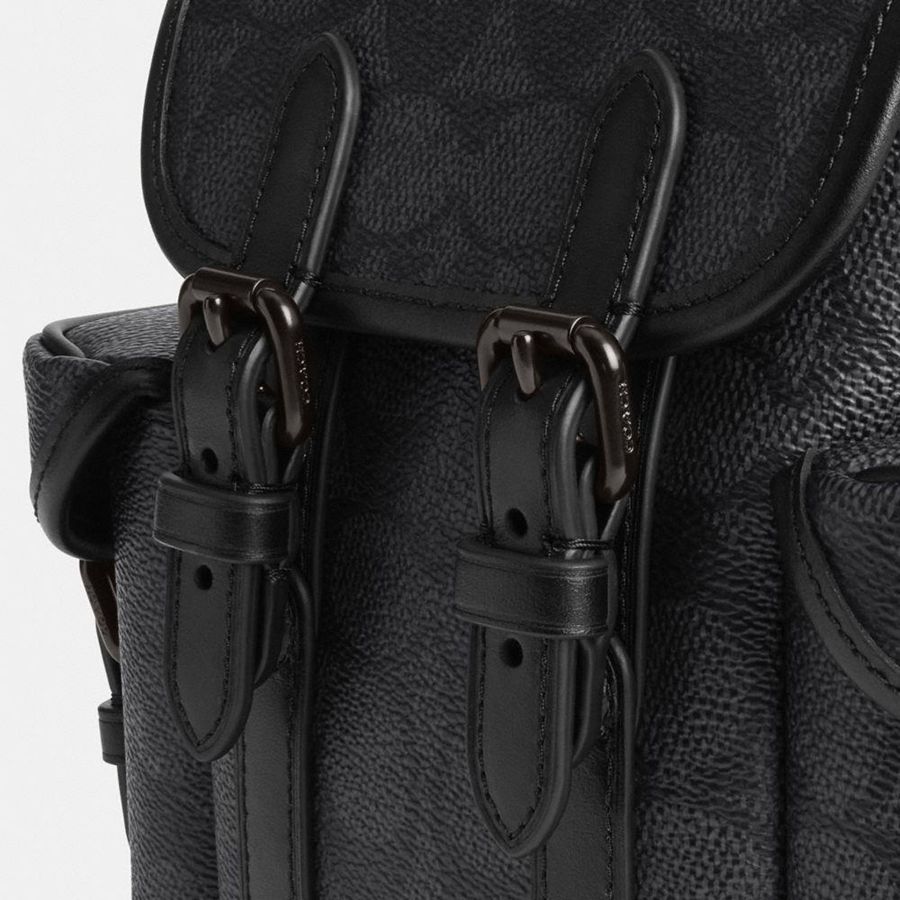 Bolsa Crossbody COACH Hitch Backpack 13 In Signature Canvas Masculino Cinzentas | 45312BEAL