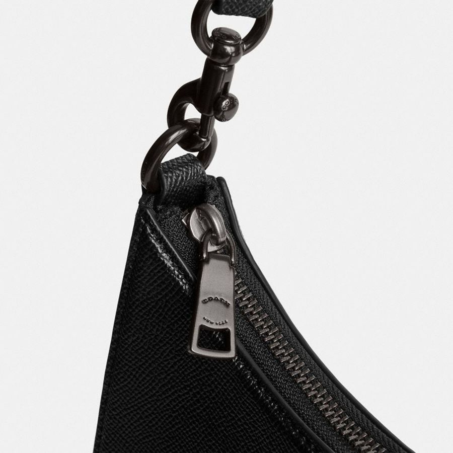 Bolsa Crossbody COACH Hobo With Signature Canvas Masculino Pretas | 24683NVGP