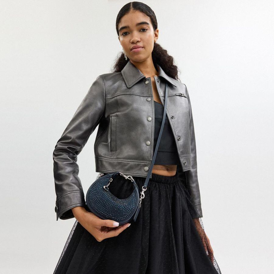 Bolsa Crossbody COACH Jonie With Crystal Feminino Azul Marinho | 34867KFMH