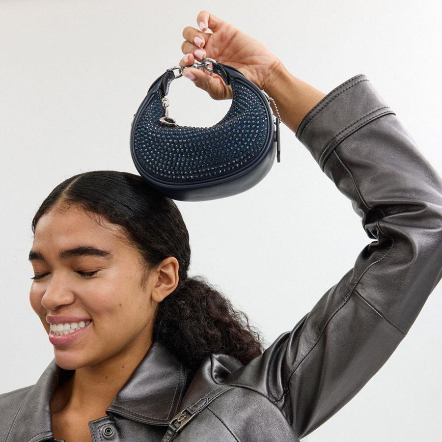 Bolsa Crossbody COACH Jonie With Crystal Feminino Azul Marinho | 34867KFMH