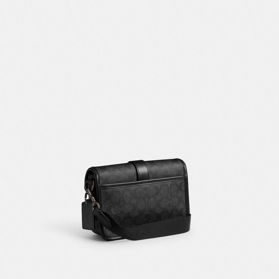Bolsa Crossbody COACH League 19 In Signature Canvas Masculino Cinzentas | 47302GORB