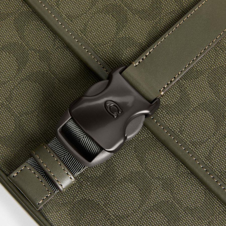 Bolsa Crossbody COACH League Messenger In Signature Canvas Jacquard Masculino Verdes | 62507RNFP
