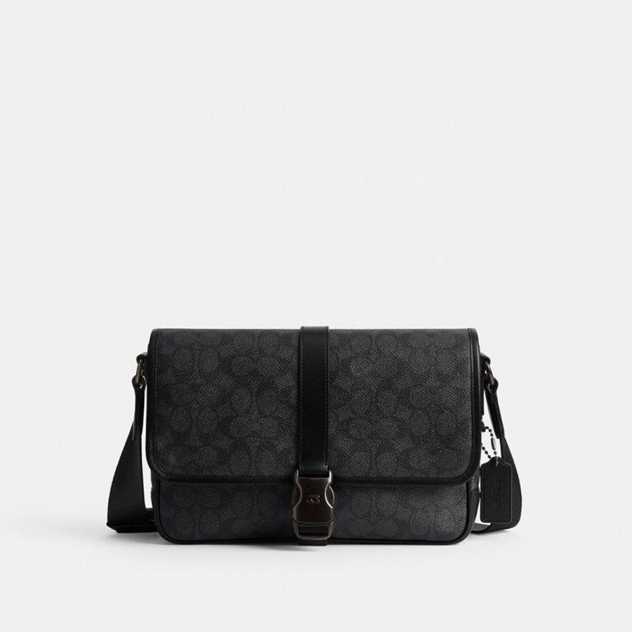 Bolsa Crossbody COACH League Messenger In Signature Canvas Masculino Cinzentas | 52307CWKT