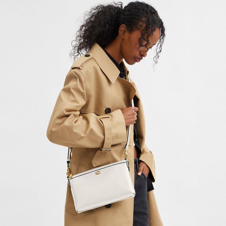Bolsa Crossbody COACH Legacy Zip Top Feminino Branco | 46257VLXQ