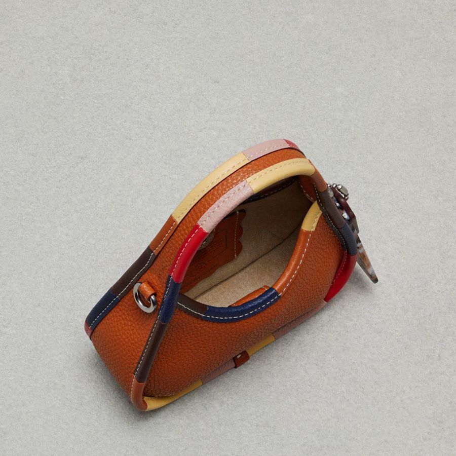 Bolsa Crossbody COACH Mini Ergo In Coachtopia Leather With Colorful Binding Feminino Marrom | 25983RNXV