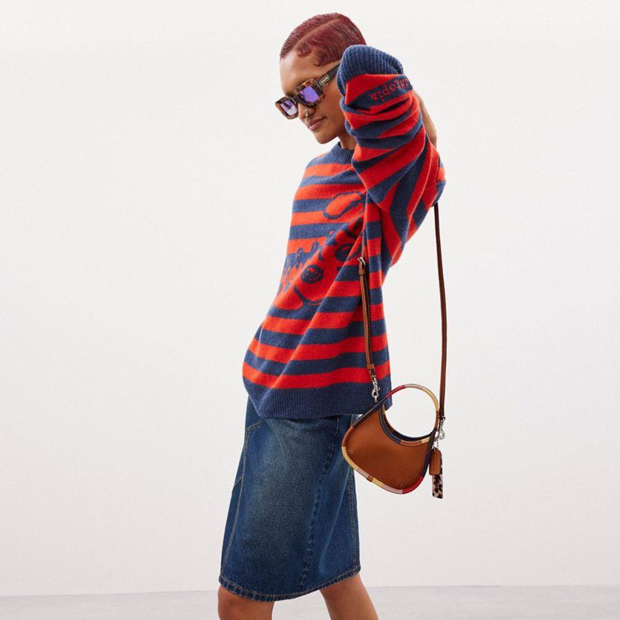 Bolsa Crossbody COACH Mini Ergo In Coachtopia Leather With Colorful Binding Feminino Marrom | 25983RNXV