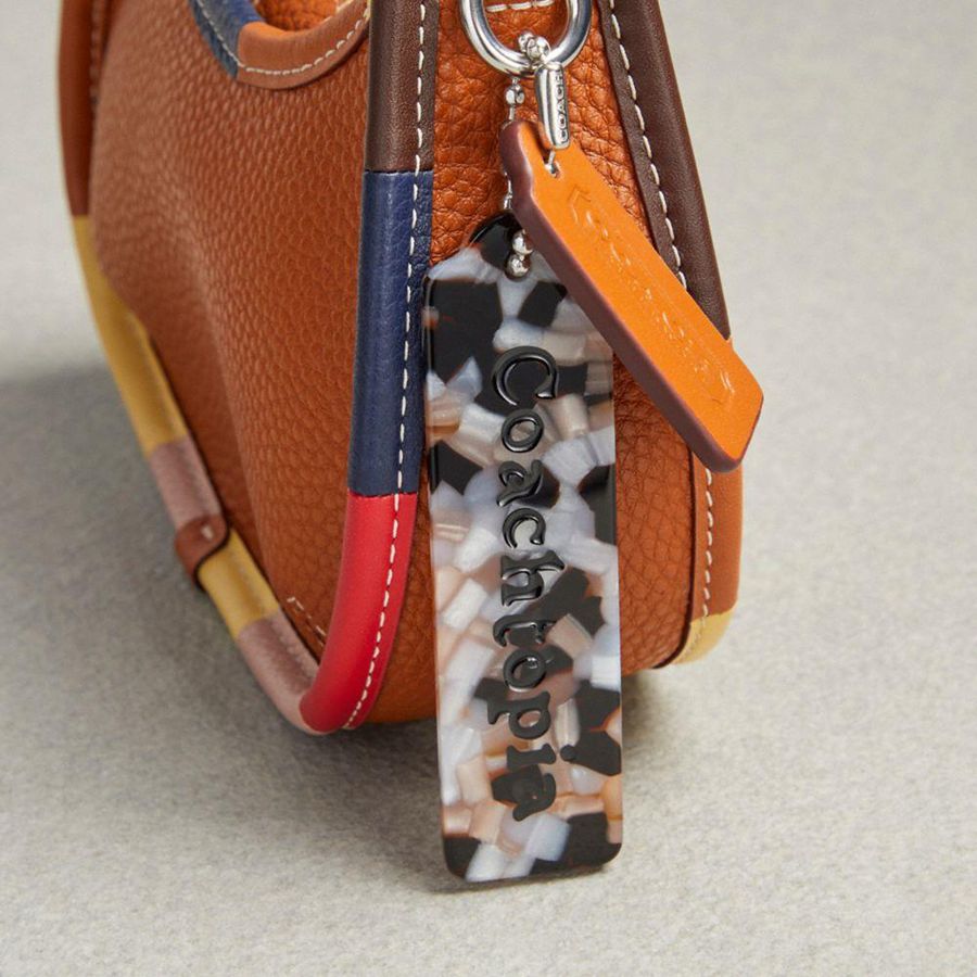 Bolsa Crossbody COACH Mini Ergo In Coachtopia Leather With Colorful Binding Feminino Marrom | 25983RNXV