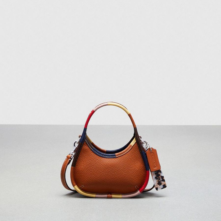Bolsa Crossbody COACH Mini Ergo In Coachtopia Leather With Colorful Binding Feminino Marrom | 25983RNXV