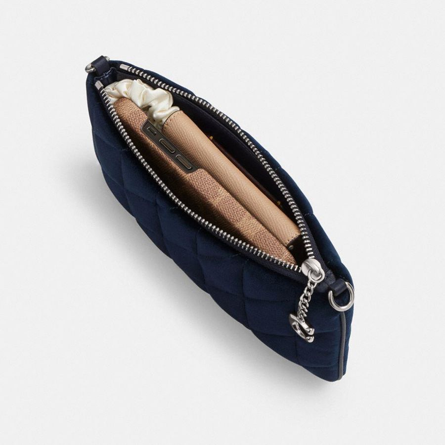 Bolsa Crossbody COACH Pouch With Quilting Feminino Azul Marinho | 21547DGXA