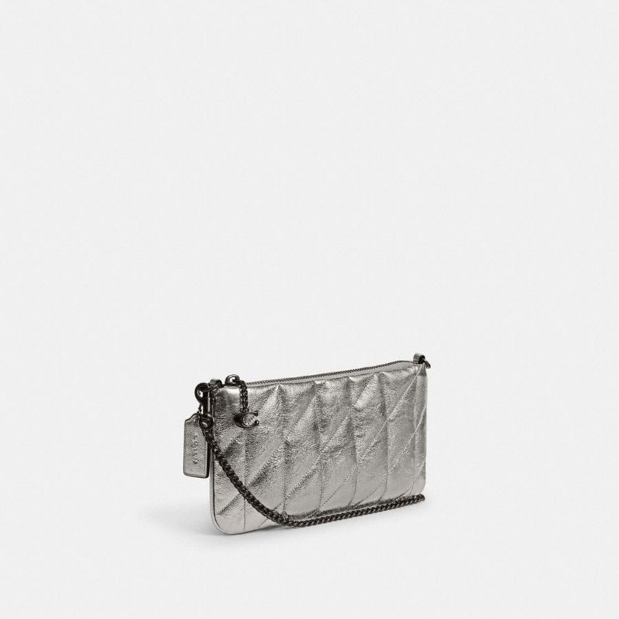 Bolsa Crossbody COACH Pouch With Quilting Feminino Prateadas | 53206QWLJ