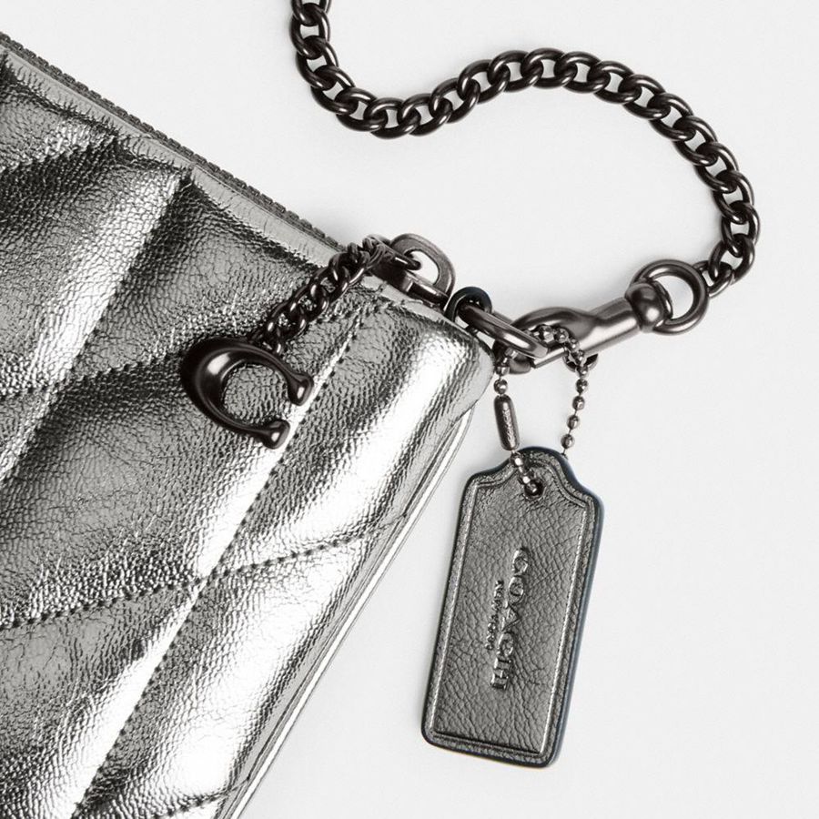 Bolsa Crossbody COACH Pouch With Quilting Feminino Prateadas | 53206QWLJ