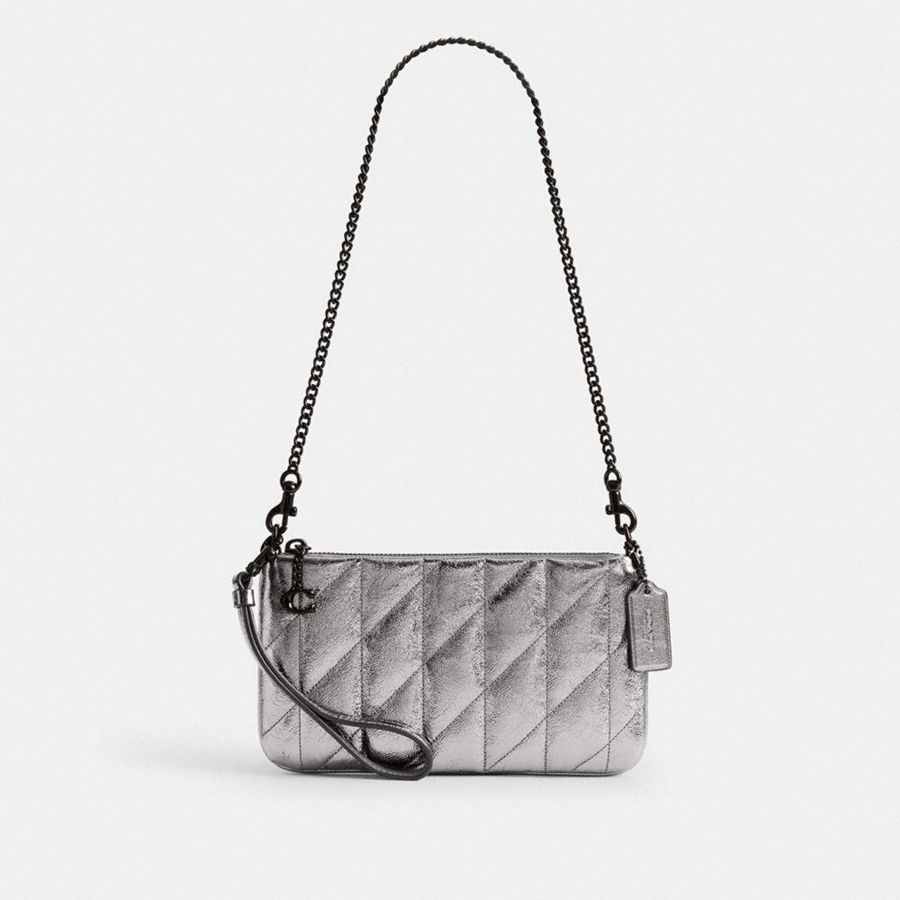 Bolsa Crossbody COACH Pouch With Quilting Feminino Prateadas | 53206QWLJ