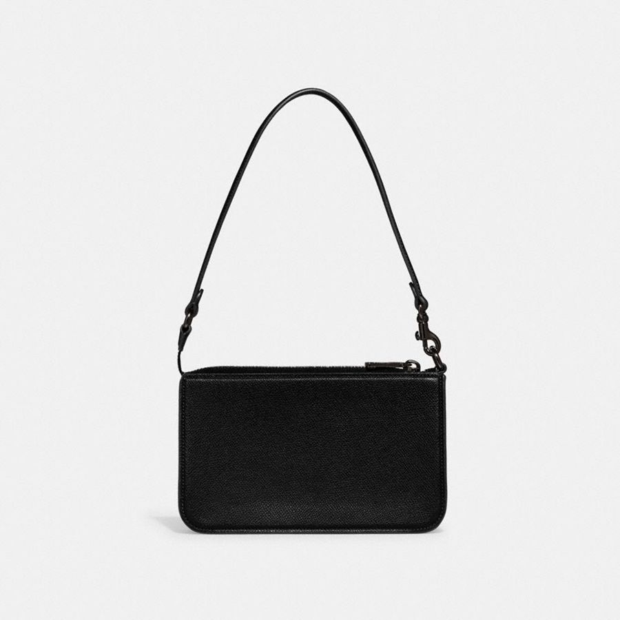 Bolsa Crossbody COACH Pouch With Signature Canvas Feminino Pretas | 19740JGHK