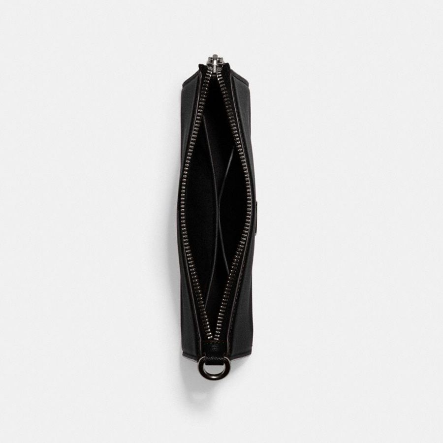Bolsa Crossbody COACH Pouch With Signature Canvas Feminino Pretas | 19740JGHK