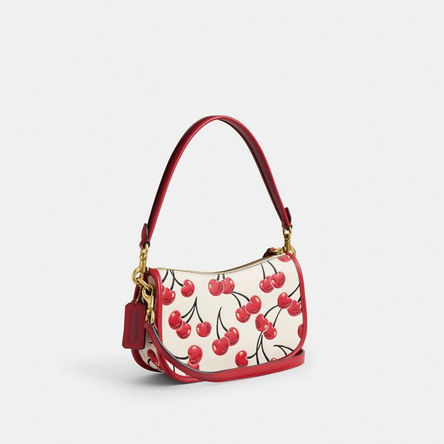 Bolsa Crossbody COACH Swinger With Cherry Print Feminino Vermelhas | 42850WGJC