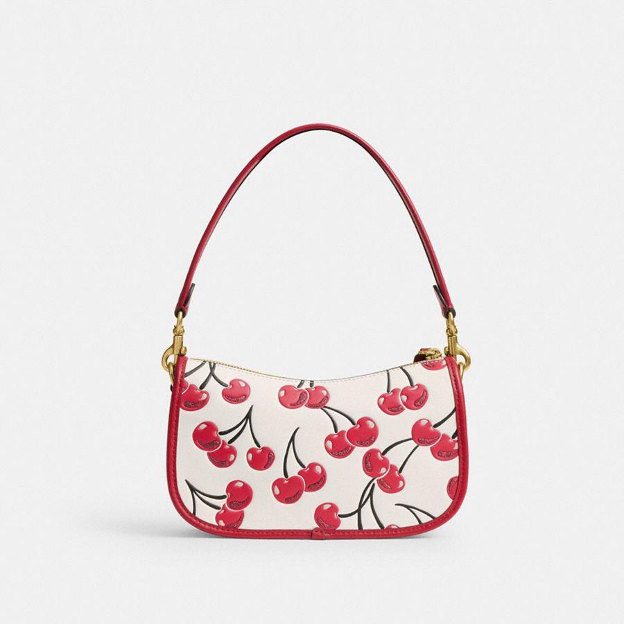 Bolsa Crossbody COACH Swinger With Cherry Print Feminino Vermelhas | 42850WGJC