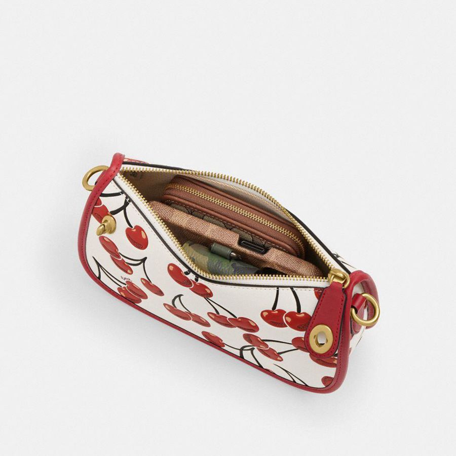 Bolsa Crossbody COACH Swinger With Cherry Print Feminino Vermelhas | 42850WGJC