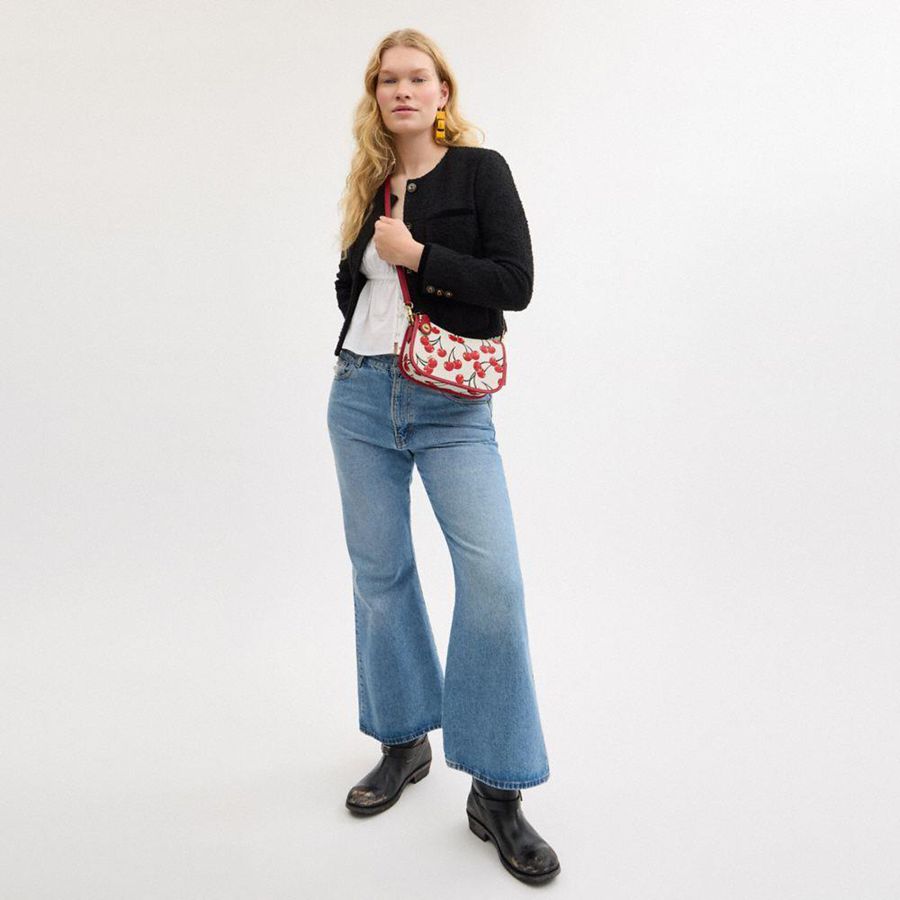 Bolsa Crossbody COACH Swinger With Cherry Print Feminino Vermelhas | 42850WGJC