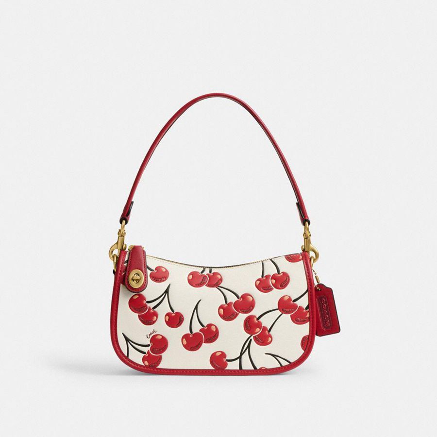 Bolsa Crossbody COACH Swinger With Cherry Print Feminino Vermelhas | 42850WGJC