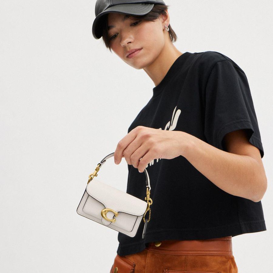 Bolsa Crossbody COACH Tabby 12 Feminino Branco | 65109TGAW
