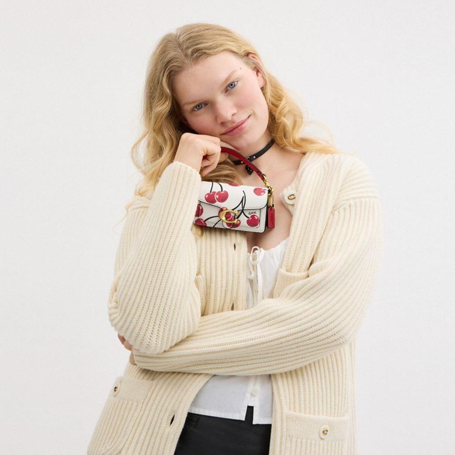 Bolsa Crossbody COACH Tabby 12 With Cherry Print Feminino Vermelhas | 46278QNBM
