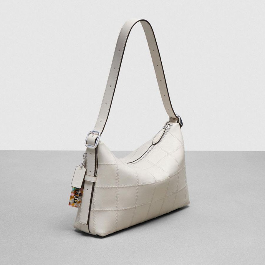 Bolsa Tiracolo COACH Alter/Ego In Checkerboard Upcrafted Leather Feminino Branco | 63420POCX