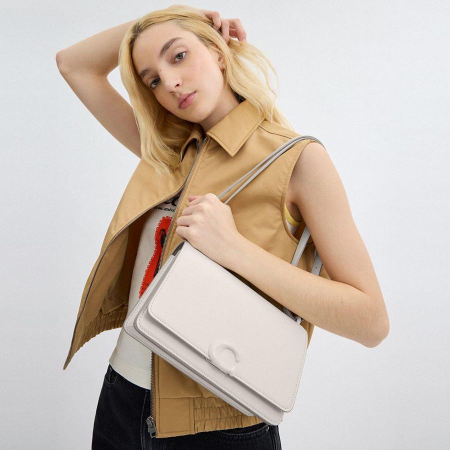 Bolsa Tiracolo COACH Bandit Feminino Branco | 47592RNWH