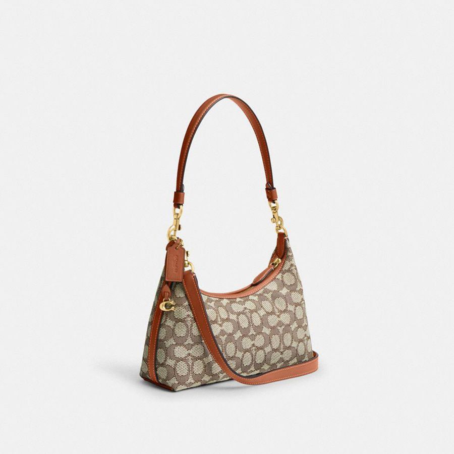 Bolsa Tiracolo COACH Juliet 25 In Signature Textile Jacquard Feminino Marrom | 68079JTIF
