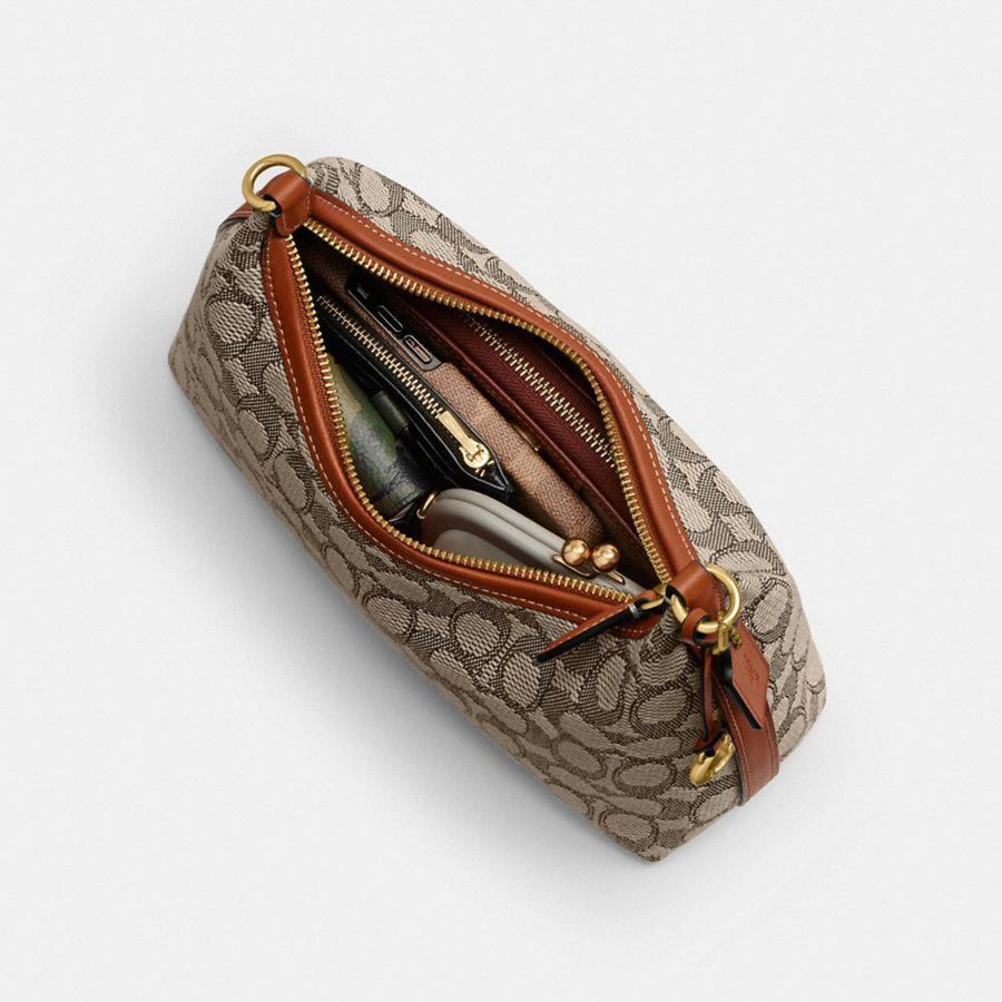 Bolsa Tiracolo COACH Juliet 25 In Signature Textile Jacquard Feminino Marrom | 68079JTIF