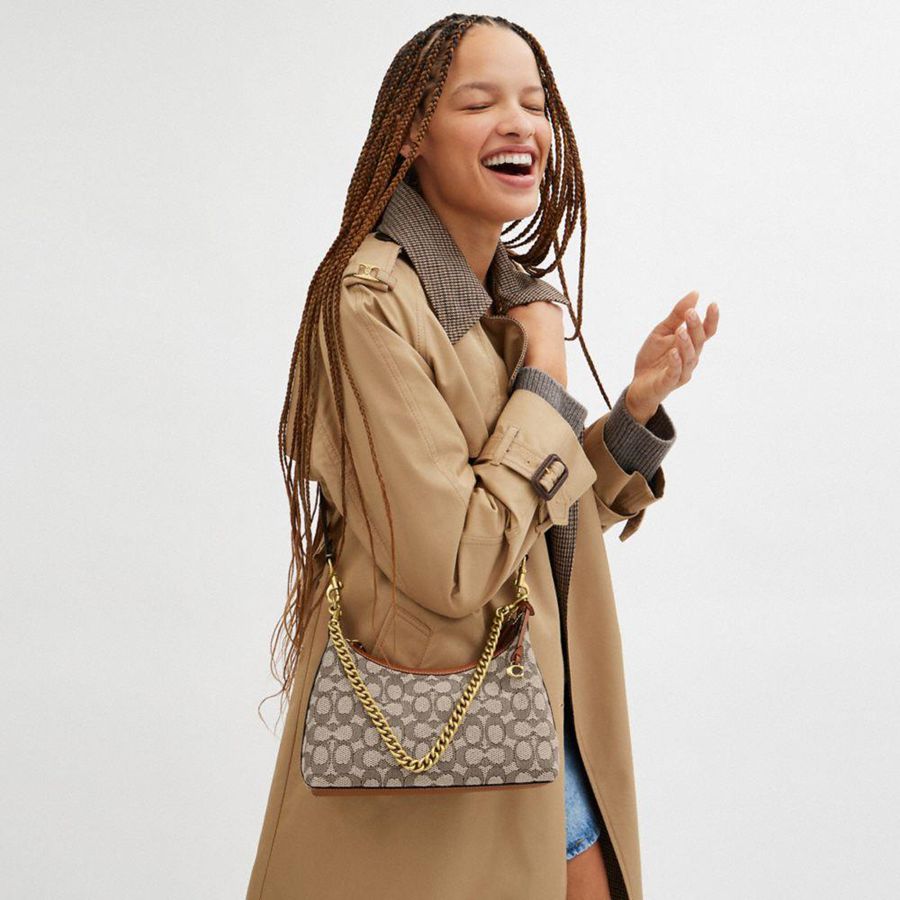 Bolsa Tiracolo COACH Juliet 25 In Signature Textile Jacquard Feminino Marrom | 68079JTIF