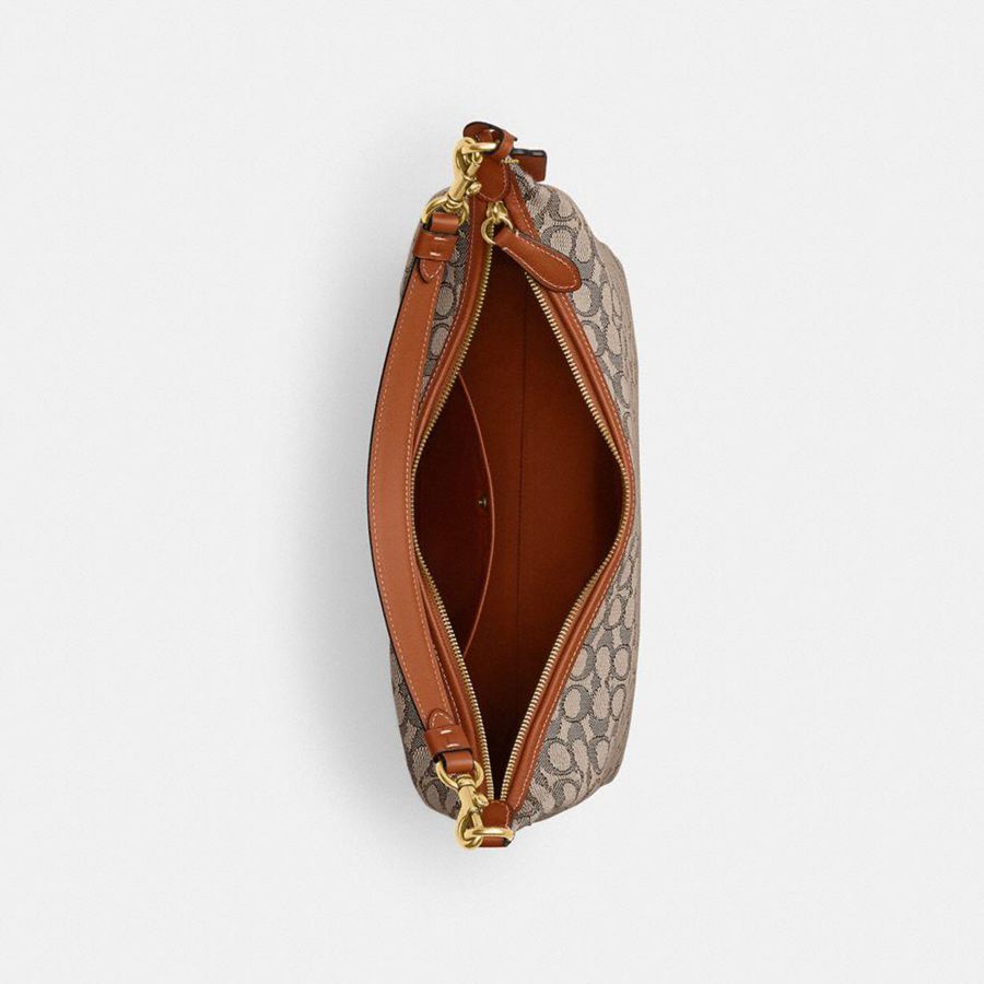 Bolsa Tiracolo COACH Juliet 38 In Signature Textile Jacquard Feminino Marrom | 37146SJWH