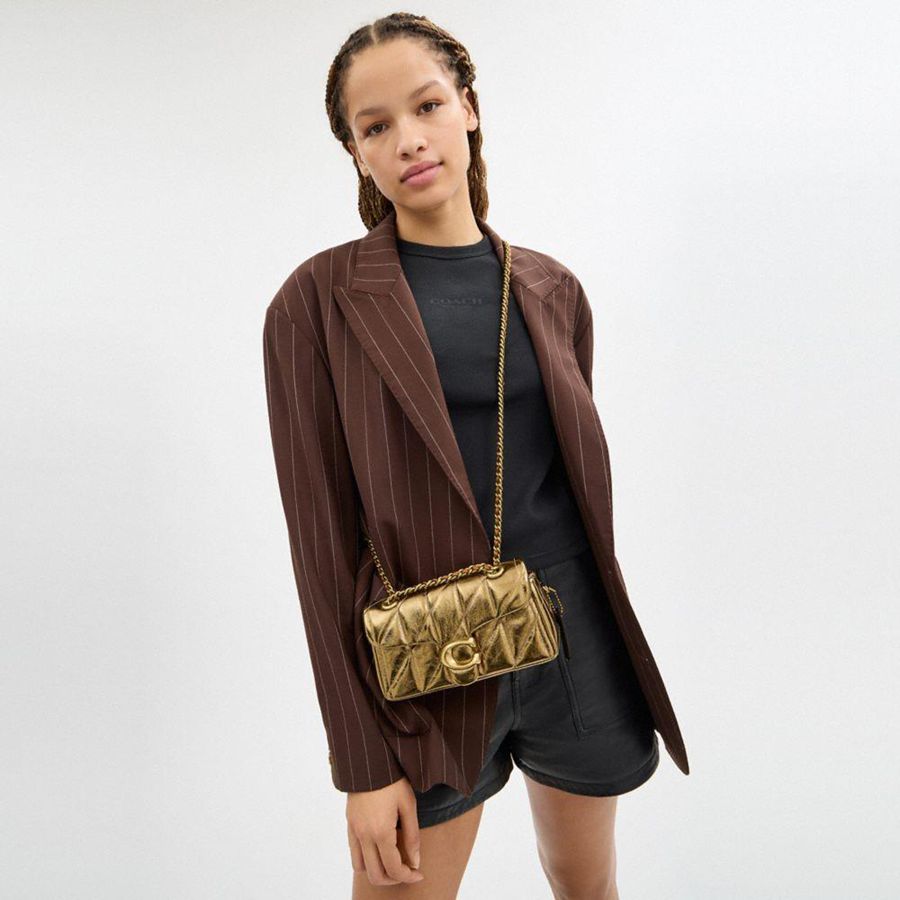 Bolsa Tiracolo COACH New Year Tabby 20 With Quilting Feminino Douradas | 91364IHBW